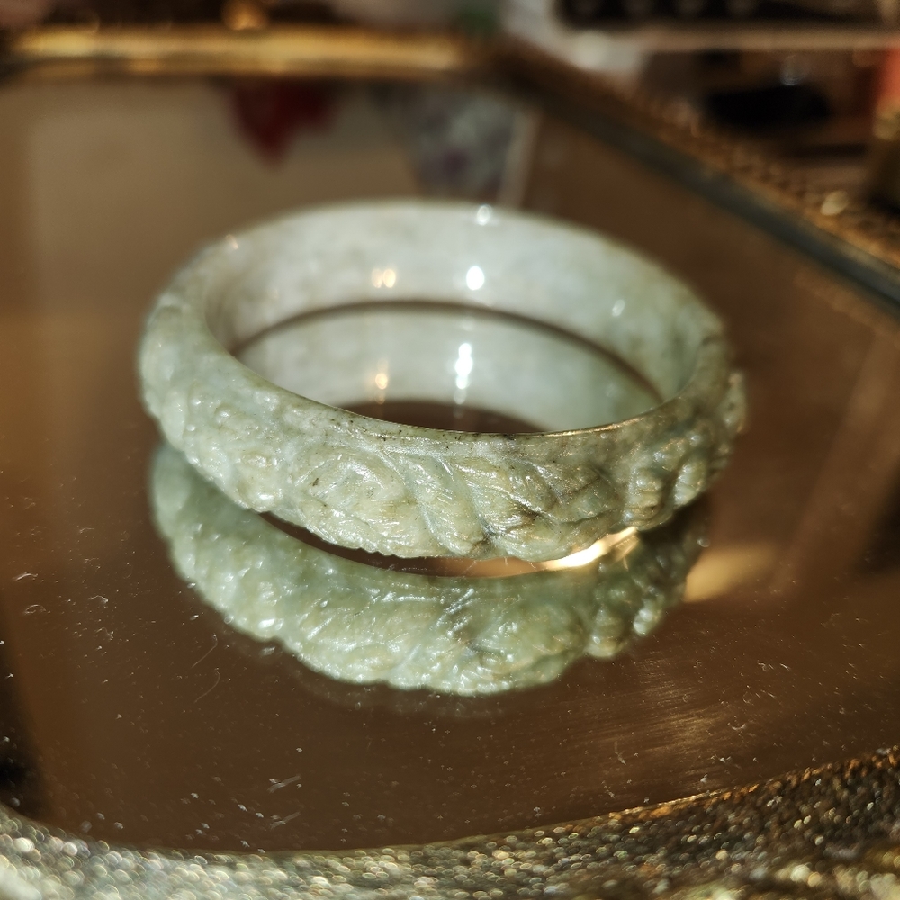 Jade Carved Green Bracelet